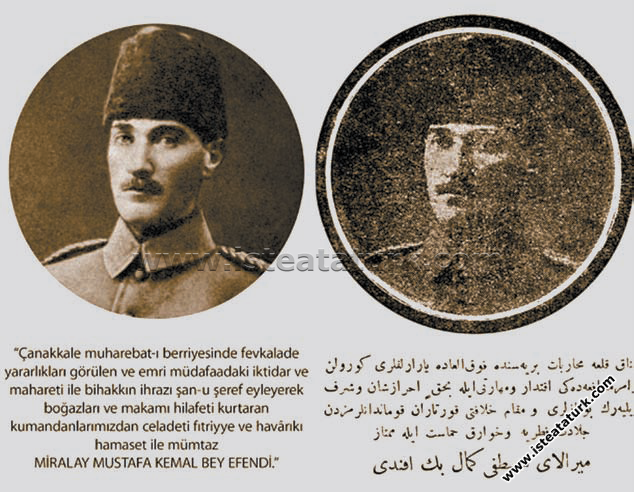 Mustafa Kemal Bey'in gazetede ilk kez yayınlanan resmi 