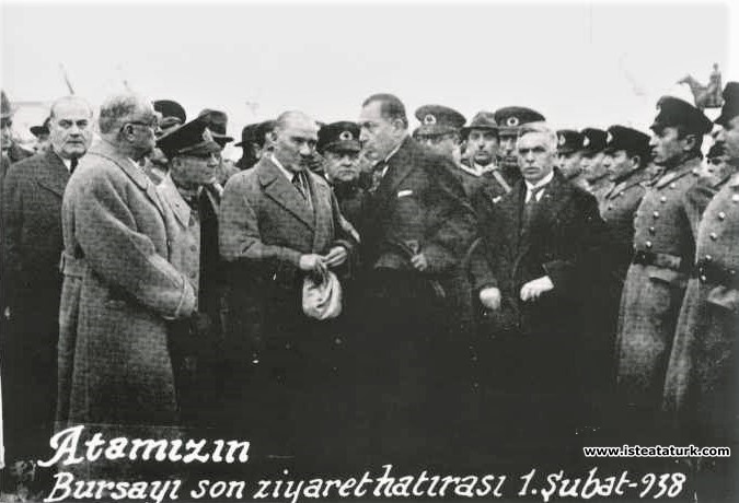 Atatürk'ün Bursa'ya gelişi ve ziyareti. (01.02.1938)