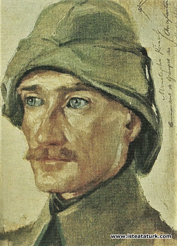 Wilhelm Victor Krausz'un yaptığı Mustafa Kemal'in ilk portresi, 1916