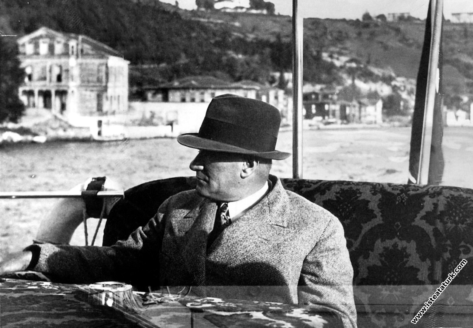 Mustafa Kemal Atatürk Ankara Motoru'nda. (1935)...