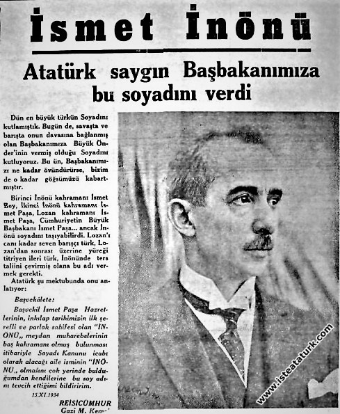 Hakimiyet-i-Milliye Gazetesi. (26 Kasım 1934)