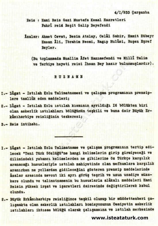 ataturk turk dil kurumu toplantisina baskanlik ederken 04 01 1933 iste ataturk ataturk hakkinda bilmek istediginiz hersey